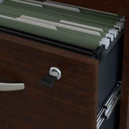 Bush Business Furniture Series C 72W x 24D Office Desk W/ 3/4 Pedestal in Mocha Cherry SRC070MRSU